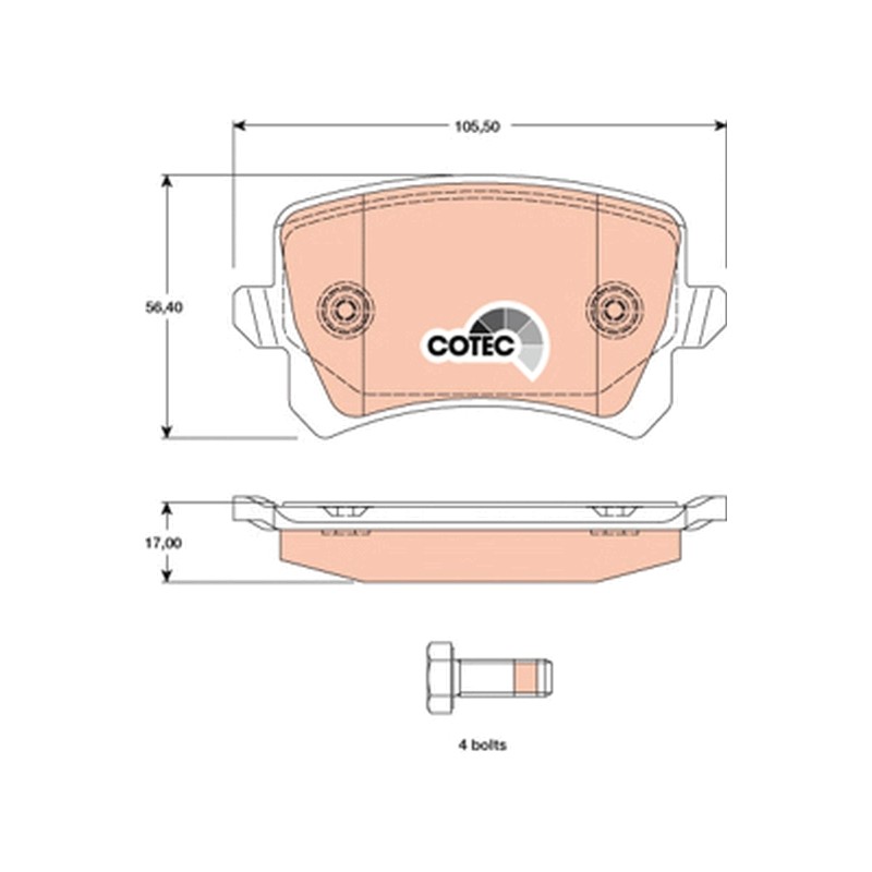 Plaquettes De Frein Arrière Pour VW Audi Seat 3AA698451A 3AA698451B 3AA698451