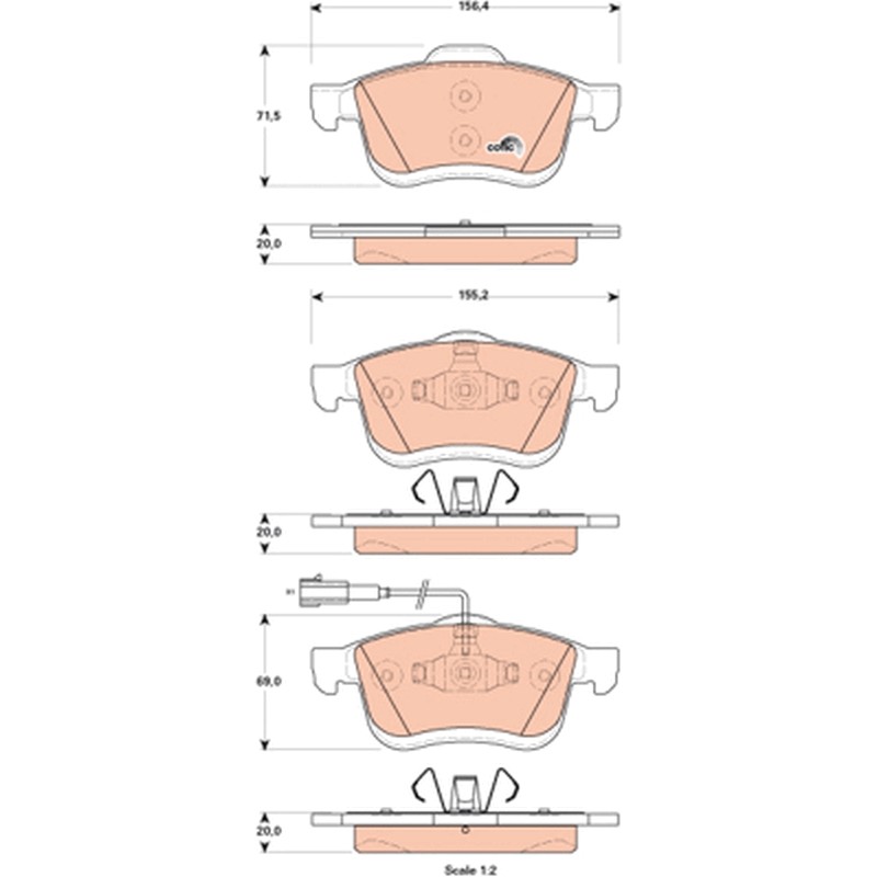 Plaquettes De Frein Avant Pour Opel Fiat Doblo Vauxhall 1605164 51928529 1605182