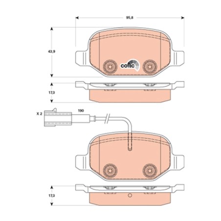 Plaquettes De Frein Arrière Pour Alfa Romeo Mito