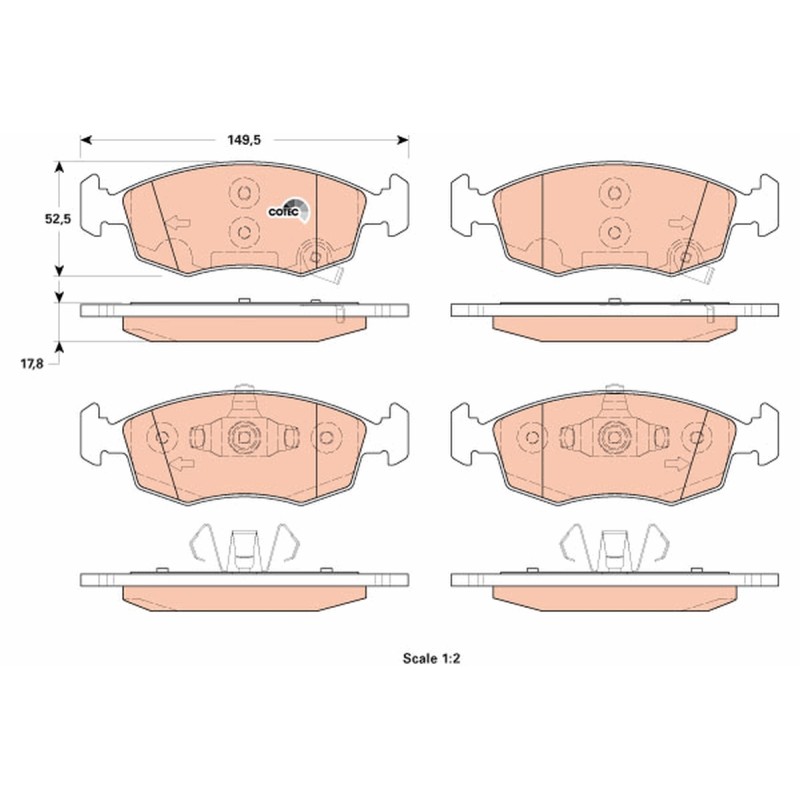 Plaquettes De Frein Avant Pour Fiat Chrysler Lancia 77365927 77365945 77366212