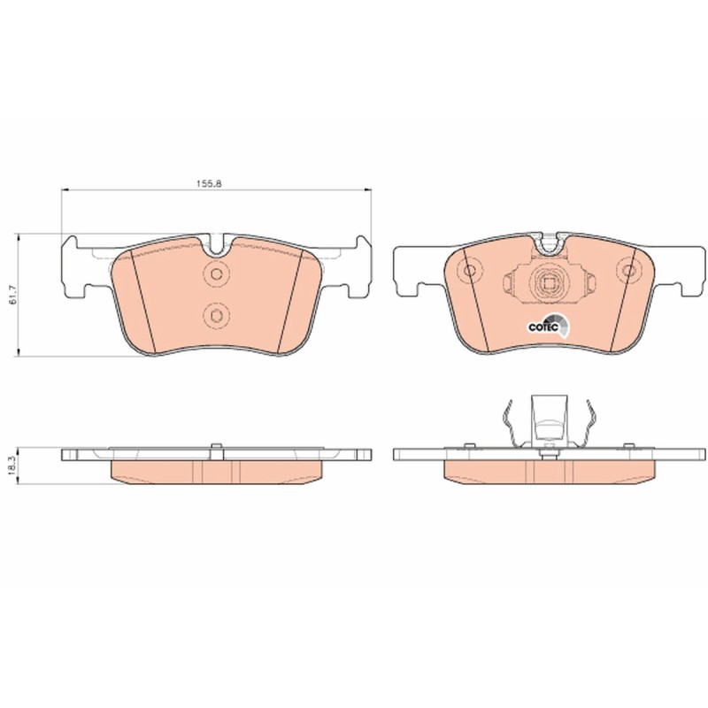 Plaquettes De Frein Avant Pour BMW Série 1 F20 F21 3 F30, F80 F31 34116850568