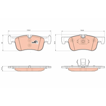 Plaquettes De Frein Avant Pour BMW Série 1 F20 F21 2 F22, F87 F23 8854999
