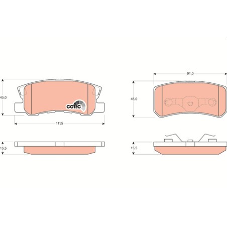 Plaquettes De Frein Arrière Pour Peugeot Citroën Mitsubishi ASX 425390 425391