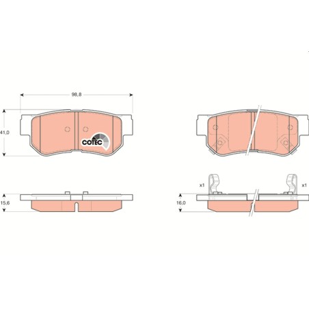 Plaquettes De Frein Arrière Pour Hyundai Kia Ssangyong 58302-2EA00 58302-1FE00