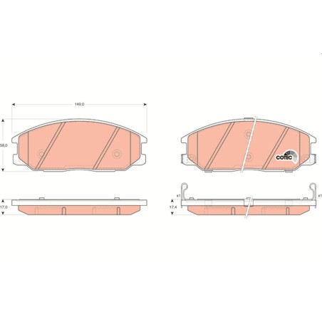 Plaquettes De Frein Avant Pour Nissan Acura Daewoo Hyundai H-1 Cargo 41060-MB225
