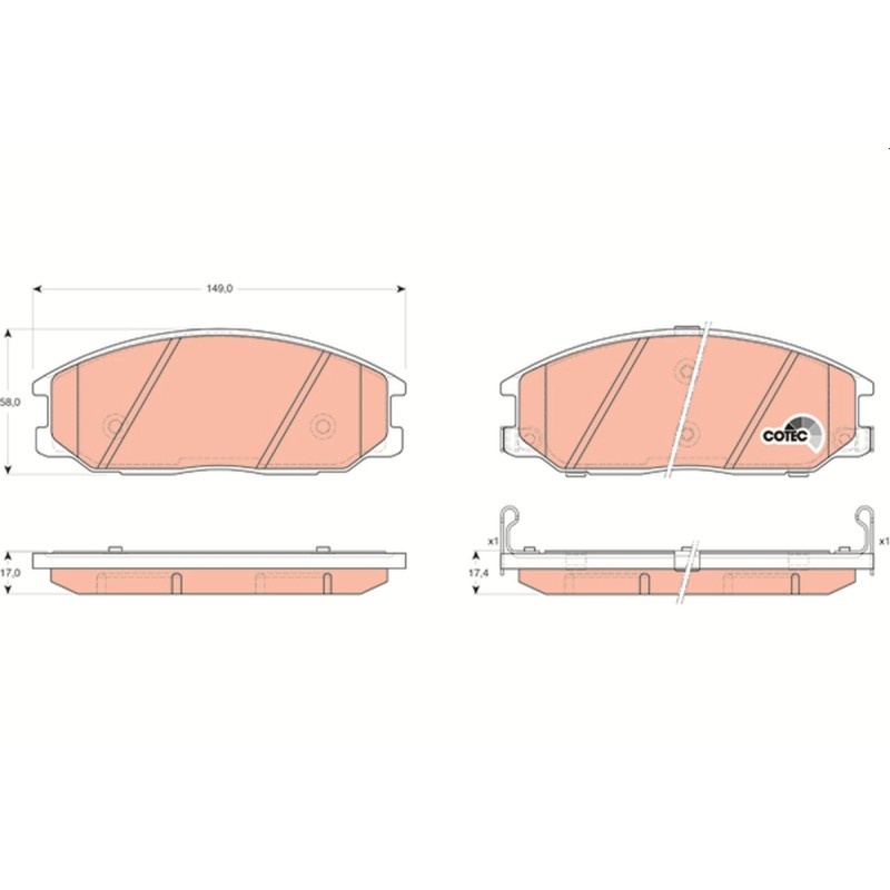 Plaquettes De Frein Avant Pour Nissan Acura Daewoo Hyundai H-1 Cargo 41060-MB225