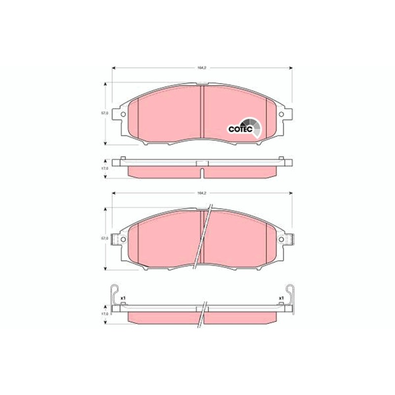 Plaquettes De Frein Avant Pour Nissan Navara Pathfinder II Pick-up 41060-7Z025