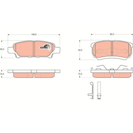 Plaquettes De Frein Avant Pour Mitsubishi Lancer Cargo/Break VI VII MZ690350