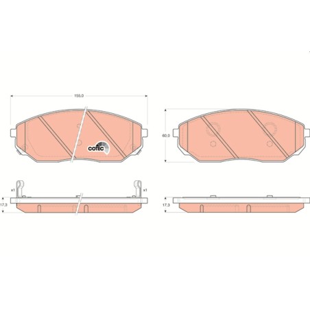 Plaquettes De Frein Avant Pour Kia Sorento I 58101-3EE00 58101-3EU00
