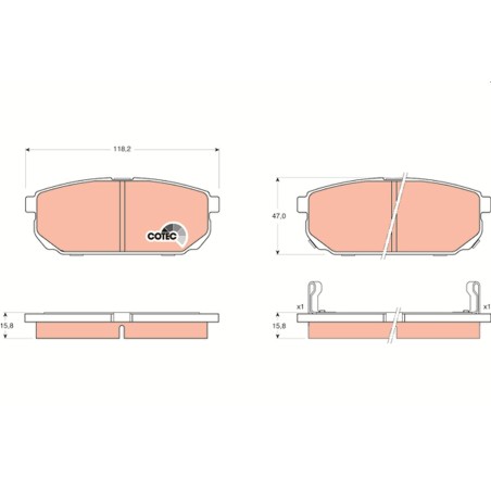 Plaquettes De Frein Arrière Pour Kia Sorento I 58302-3ED00 58302-3ED01