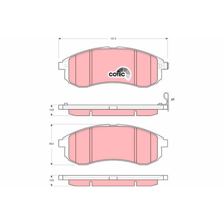 Plaquettes De Frein Avant Pour Mitsubishi L200 MN102622 MR977365