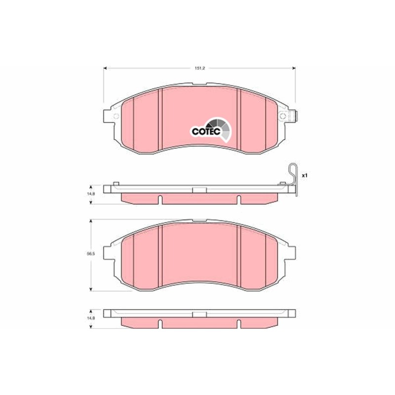 Plaquettes De Frein Avant Pour Mitsubishi L200 MN102622 MR977365