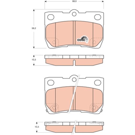 Plaquettes De Frein Arrière Pour Toyota Mark X I II Lexus GS IS C II