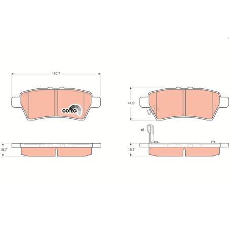 Plaquettes De Frein Arrière Pour Nissan NP300 Navara Pathfinder III 44060-EA090