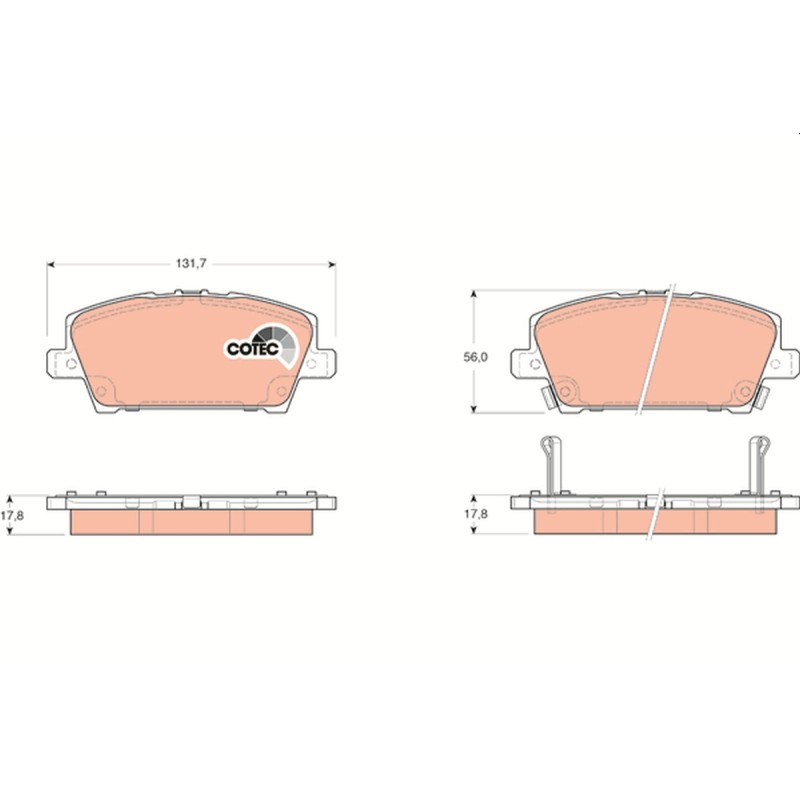 Plaquettes De Frein Avant Pour Honda Civic IX VIII 45022-SMG-E00 45022-SMG-E01