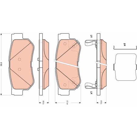 Plaquettes De Frein Arrière Pour Hyundai Getz 58302-1CA00 58302-1CA10