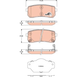 Plaquettes De Frein Arrière Pour Hyundai H-1 Cargo Travel ix55 Kia Carnival III