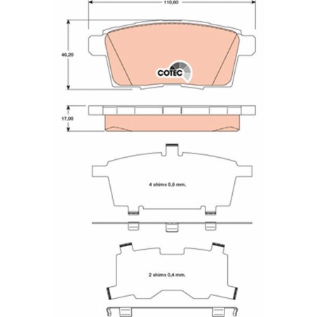 Plaquettes De Frein Arrière Pour Ford USA Edge Mazda CX-7 CX-9