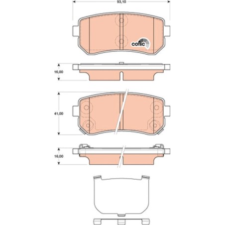 Plaquettes De Frein Arrière Pour Hyundai i20 i30 ix35 Van Tucson Kia Sportage