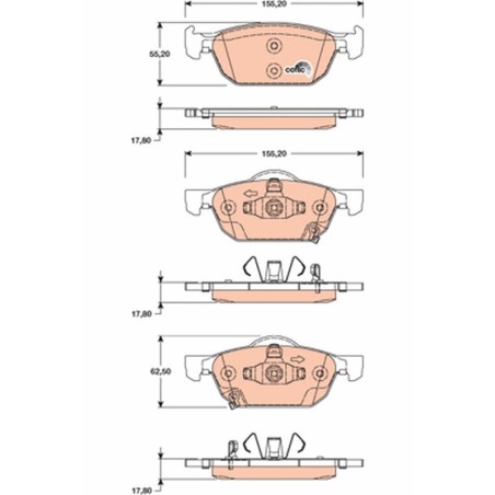 Plaquettes De Frein Avant Pour Honda Accord VIII 45022-TL1-G00 45022-TL1-G01