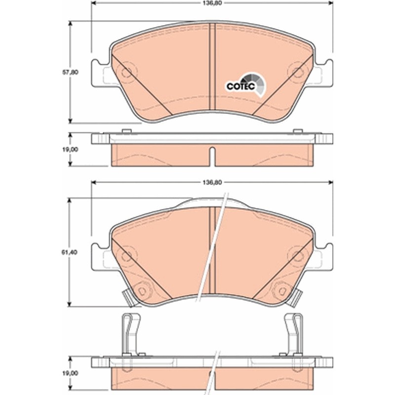 Plaquettes De Frein Avant Pour Toyota Auris Corolla 04465-02170 04465-02200
