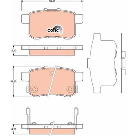 Plaquettes De Frein Arrière Pour Honda Accord VIII 43022-TA0-A70 43022-TL1-G00