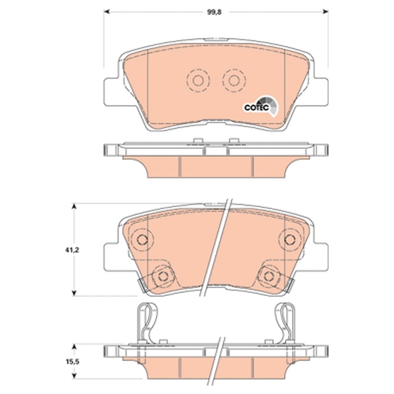 Plaquettes De Frein Arrière Pour Hyundai Kia Ssangyong 58302-2TA60 58302-1WA35