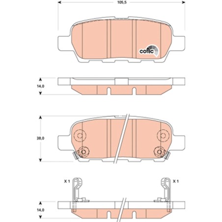 Plaquettes De Frein Arrière Pour Renault Nissan Infiniti Kia 410601408R