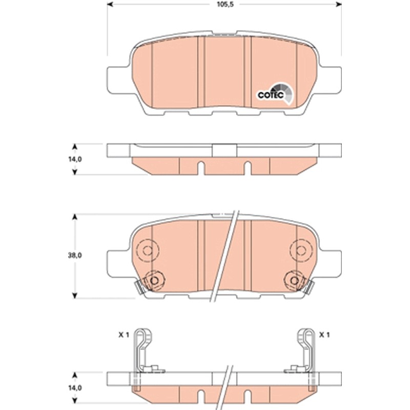 Plaquettes De Frein Arrière Pour Renault Nissan Infiniti Kia 410601408R
