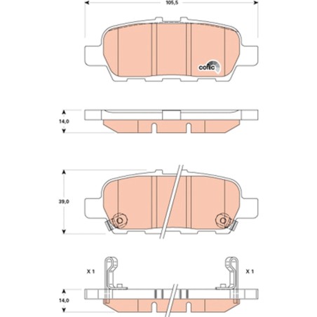 Plaquettes De Frein Arrière Pour Nissan Van Leaf NV200 NV200/Evalia Infiniti