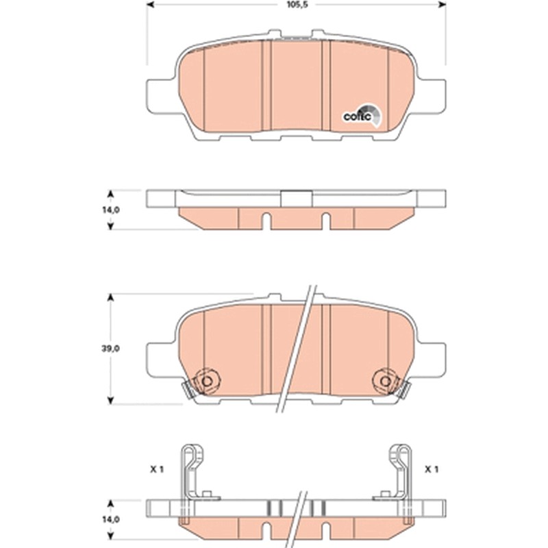 Plaquettes De Frein Arrière Pour Nissan Van Leaf NV200 NV200/Evalia Infiniti