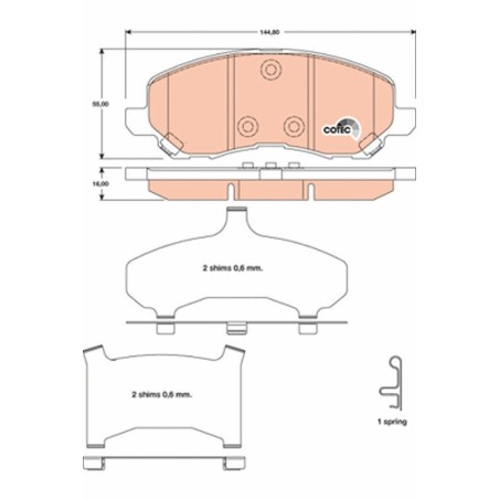 Plaquettes De Frein Avant Pour Chrysler Dodge Jeep Compass Mitsubishi 05191231AA