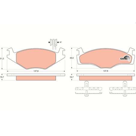 Plaquettes De Frein Avant Pour VW Scirocco Vento Seat Cordoba Ibiza II Toledo I