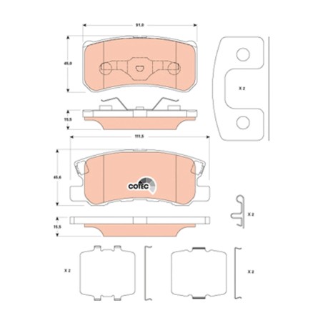 Plaquettes De Frein Arrière Pour Chrysler Dodge Jeep Compass Lancia K68028671AA
