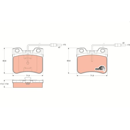 Plaquettes De Frein Avant Pour Citroën AX Mega Club 95619549 95619601 95619602