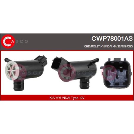 Pompe Lave Glace Pour Chevrolet Hyundai Kia Ssangyong 985101C000 985102G000