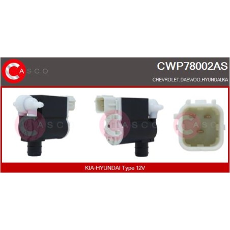 Pompe Lave Glace Pour Chevrolet Daewoo Hyundai Coupé Kia 985101F100 985101H100