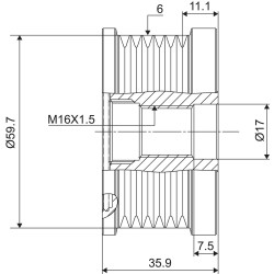 Poulie Alternateur Pour Hyundai Elantra i30 Santa Fé I I/SUV II II/SUV Trajet