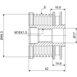 Poulie Alternateur Pour Peugeot Citroën Mini 12317561555 12317576515 7561555
