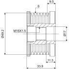 Poulie Alternateur Pour BMW Série 1 E81 E82 E87 E88 3 E46 E90 E91 12317516099