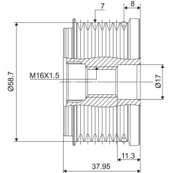 Poulie Alternateur Pour Ford Toyota Land Rover Mazda CC1T-10300-CA 27415-0L020