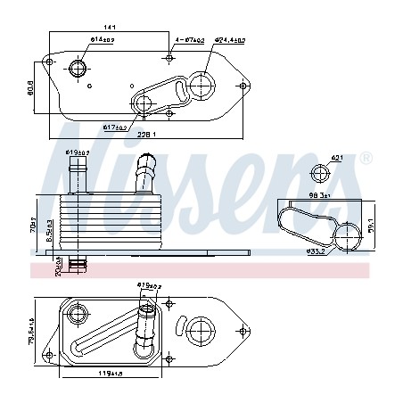 Radiateur Refroidisseur D'Huile Pour Ford Tourneo Transit 2365342 2369914