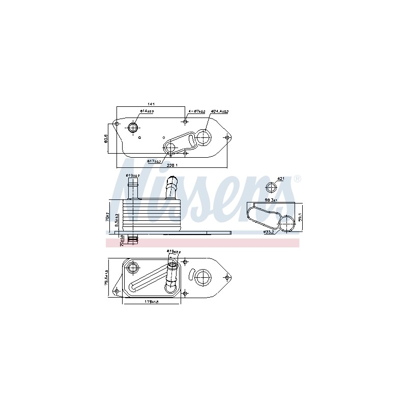 Radiateur Refroidisseur D'Huile Pour Ford Tourneo Transit 2365342 2369914