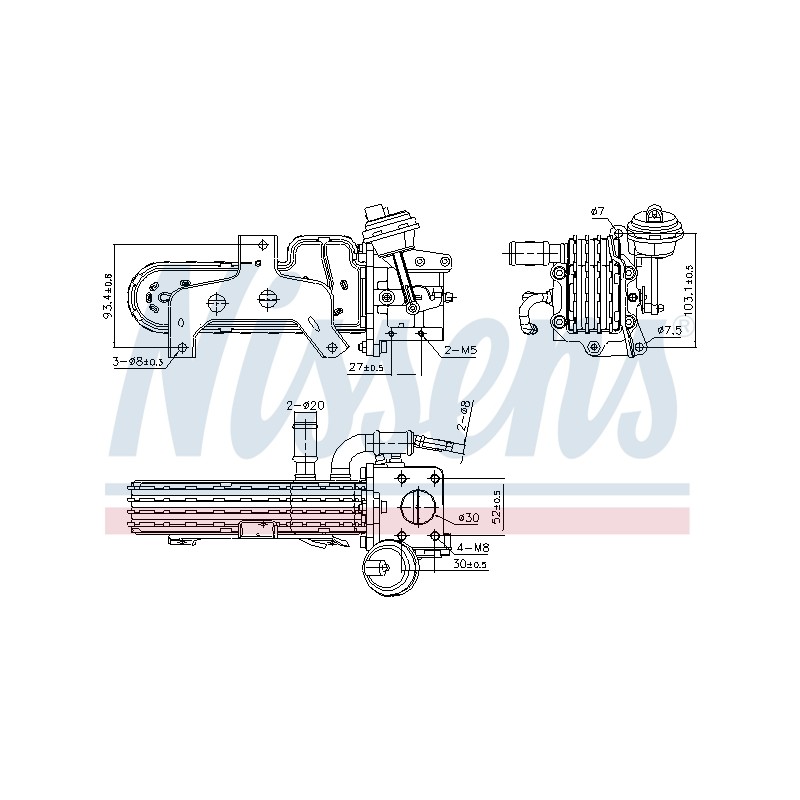 Refroidisseur Radiateur Vanne EGR Pour VW Audi Seat Skoda 038131513AD 038131512H