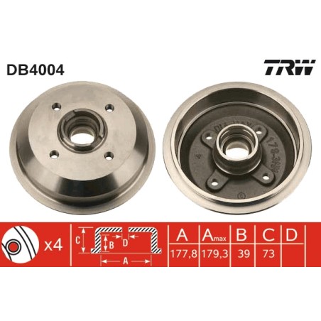 1 Tambour de Frein Avant Pour Ford Fiesta I II 1619228 6046462 77FB-1113-BC