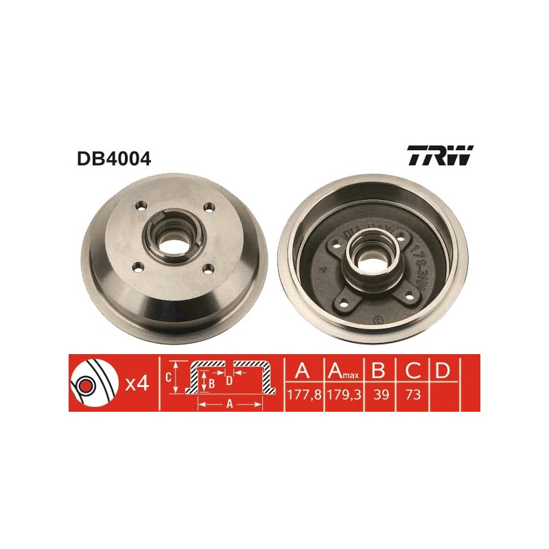 1 Tambour de Frein Avant Pour Ford Fiesta I II 1619228 6046462 77FB-1113-BC