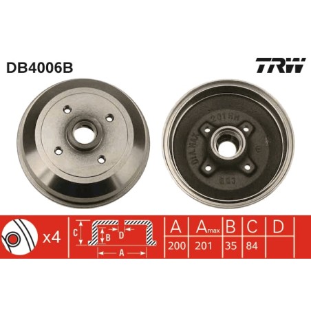 1 Tambour de Frein Avant Pour Opel Chevrolet Vauxhall 418117 90007526 90135504
