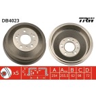 1 Tambour de Frein Avant Pour Peugeot Fiat Alfa Romeo Citroën 424722 1313675080