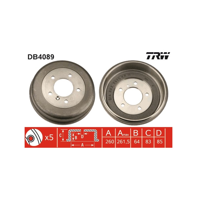 1 Tambour de Frein Avant Pour MERCEDES Classe G Henschel 2-T T1 T2/LN1 Puch
