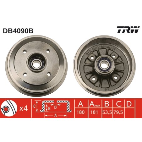 1 Tambour de Frein Avant Pour Peugeot 205 I II 309 424727 424730